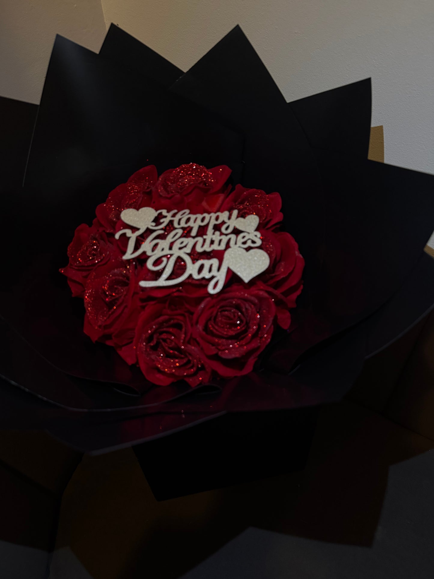 Red glitter bouquet